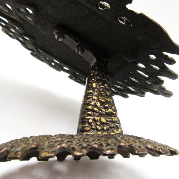 Vintage brass & enamel Ten Commandments on filigree base - hinged - Judaica - Picture 8 of 8